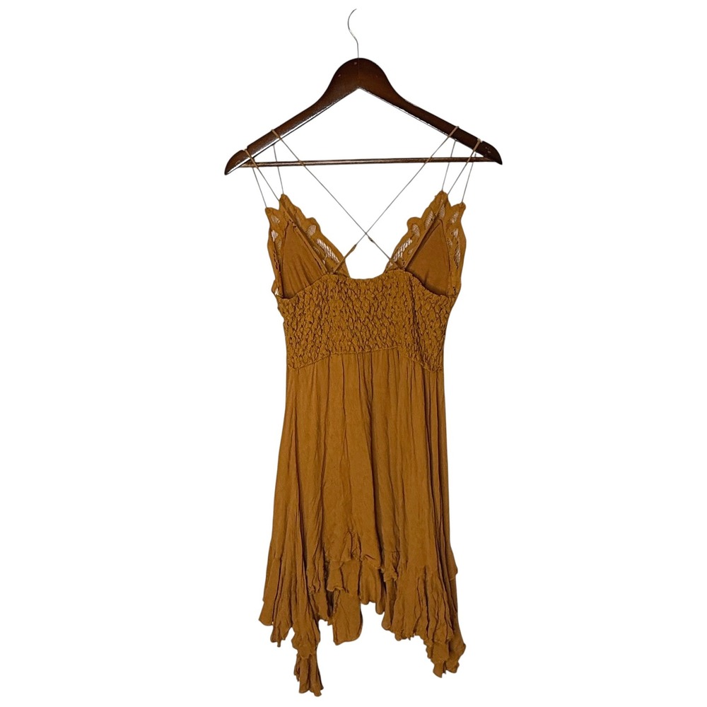 Free People Adela Dress in Mustard Yellow Size Medium - Picture 4 of 6